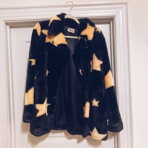 Mumu Pink Stars fluffy jacket